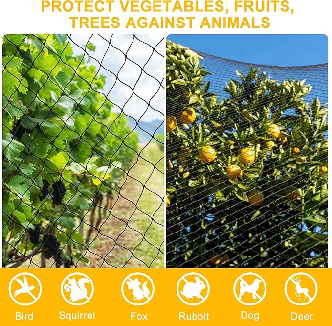 BSTPCOO Bird Nets 25'x100' with 1" Mesh Nylon Poultry Netting Heavy Duty Aviary Net Chicken Coop Netting, Garden Netting Deer Fence for Fruit Tree Trellis Net
