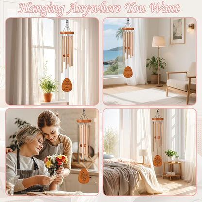 Gigi Gifts, Gigi Wind Chimes for Outside, Heartfelt Love Quote Floral Design Windchime for Home Garden Patio Yard Decor