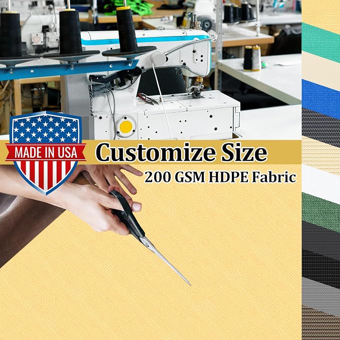 Shade&Beyond Customized Size 14' X 19' Shade Cloth with Grommets, 90% UV Protection UV Protection Mesh Tarp Sun Screens for Patio GN01, Sand