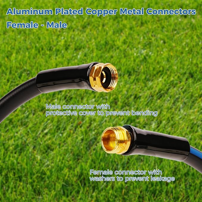 SheeChung Short Garden Hose 8ft x 5/8",Water Hose for Hose Reel Faucet,Lightweight,Leak Free,Flexible,Heavy Duty Leader Hose with Male to Female Fittings,3/4"GHT