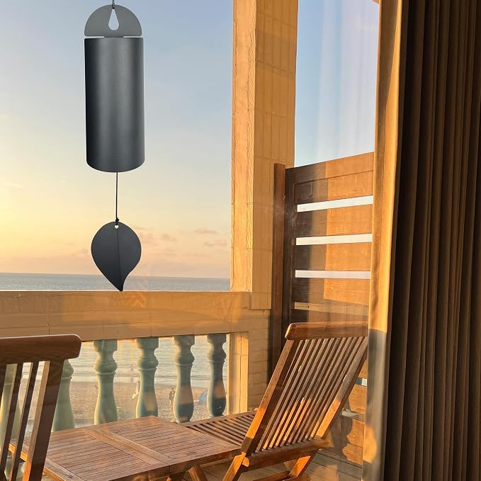 Deep Resonance Serenity Bell, Large Deep Tone Wind Chimes for Outside | Unique Serenity Bell with Deep Resonance, Wind Bells with Mute Mode, Memorial Wind Chime for Outdoors, Single Tube Wind Chime