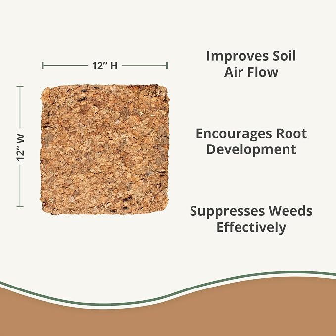 Organic Coco Chips for Plants (40lbs) - Coco Coir Chips - Coconut Husk Chips for Potting Soil, Garden Soil, & Seed Starter Soil - Coconut Mulch for Garden - Compressed Coconut Chips for Plants