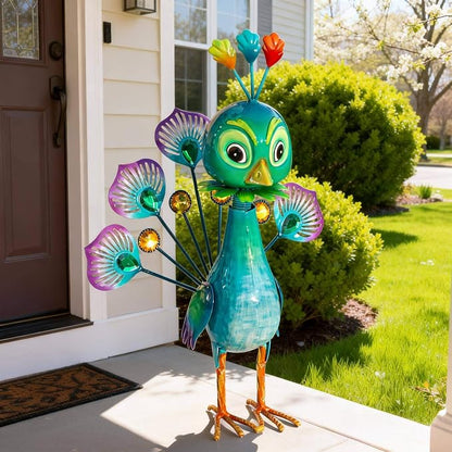 Natelf Metal Peacock Statue Outdoor Garden Yard Patio Decor Gift for Women | Indoor Home Decor Lawn Sculpture Mom Grandma Mother's Day Birthday