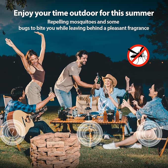 KICKOUTOR Mosquito Incense Sticks with Natural Citronella Oil, 480 Count DEET-Free Outdoor Mosquito Repellent for Patio, Backyard Gatherings & Camping, Up to 1 Hour Against Gnats & No-See-Ums