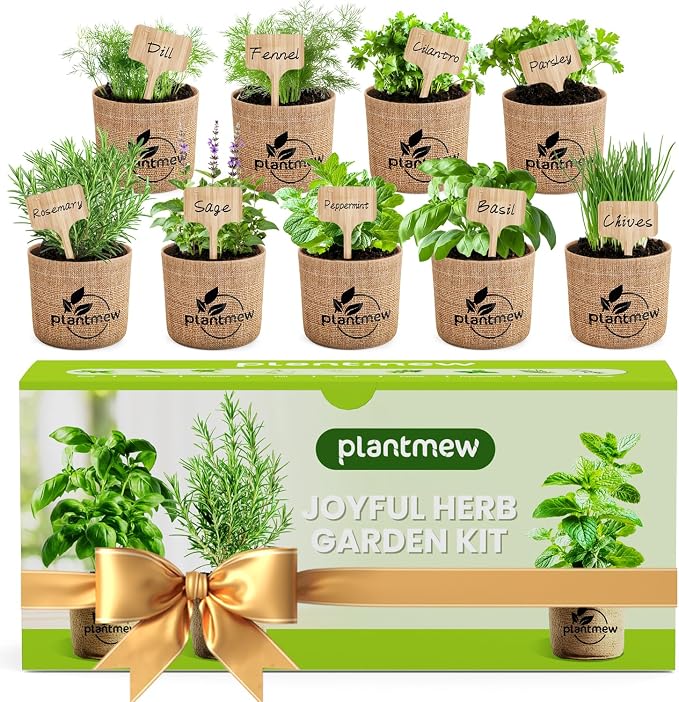 Gift for Women, Mom, Her – 9 Herb Indoor Window Garden Kit | Complete Herb Seeds Starter Set with Pots, Soil, Tools & Markers | Heirloom Herbs | Birthday, Housewarming, New Home, Mother's Day