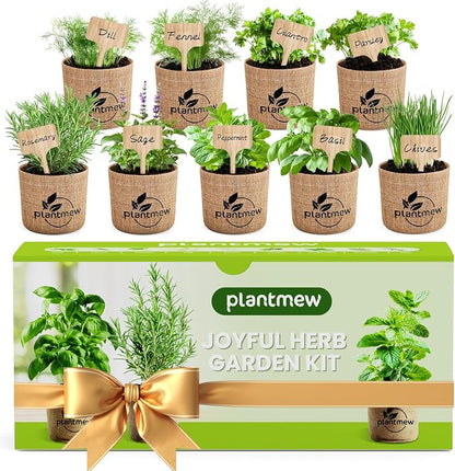 Gift for Women, Mom, Her – 9 Herb Indoor Window Garden Kit | Complete Herb Seeds Starter Set with Pots, Soil, Tools & Markers | Heirloom Herbs | Birthday, Housewarming, New Home, Mother's Day