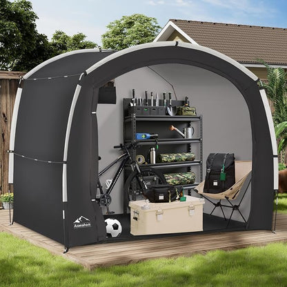 Bike Storage Shed Tent, Outdoor Bicycle Storage Shed, Waterproof Portable Bike Covers Shelter, 7.2x4.9x6.1ft Large Garage Tent for Motorcycle, Garden Tools, Lawn Mower