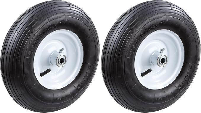 Farm and Ranch FR2200 Pneumatic Replacement Tire for Wheelbarrows and Utility Carts, 13-Inch, Black (Pack of 2)