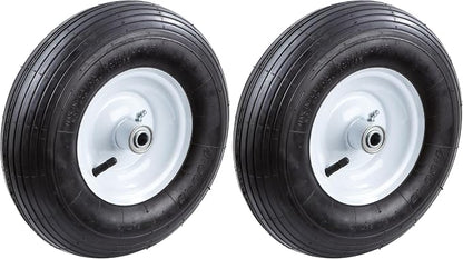 Farm and Ranch FR2200 Pneumatic Replacement Tire for Wheelbarrows and Utility Carts, 13-Inch, Black (Pack of 2)