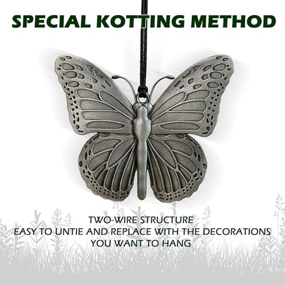 Butterfly Wind Chimes for Outside,29 "29 "Outdoor Wind Chime Butterfly Gifts for Women/Mother/Father/Christmas,Unique Windchimes Outdoors Butterfly Garden Patio Home Yard Decor(Silver)