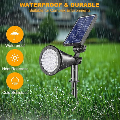 Solar Lights Outdoor Waterproof, 36 LEDs Adjustable Solar Spot Lights Outdoor, 2-in-1 Solar Powered Spotlight Landscape Lighting for Tree, Garden, Yard, Pathway- 3 Pack (Warm White)