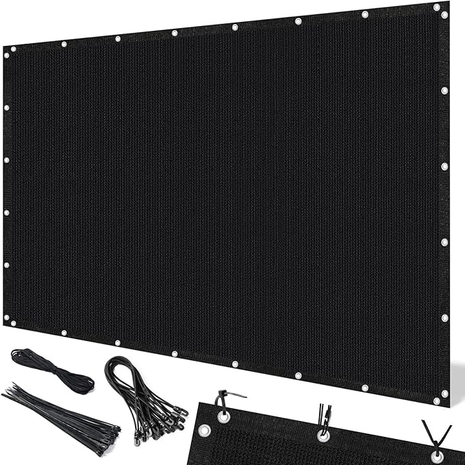 Artpuch 90% Sun Shade Cloth, 4 x 12 FT Pergola Shade Cover Canopy with Grommets, Sun Screen Fabric Tarp for Patio, Outdoor, Garden, Backyard, Black
