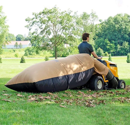 TerraKing Pro Leaf Bag for Ride-On Lawn Mowers | 54 Cu. Ft., 120" Opening | 2-Bag System | Heavy Duty Nylon Bottom | Fast Easy Leaf Collection | Tan (Model ST95084)