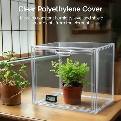 HBlife Mini Greenhouse for Indoor, Clear Stackable Green House with Magnetic Waterproof Door for Small Plants Nursery Germination, Tabletop Portable Greenhouse, 14.1x8.6x10.6 Inch (5 Pack)