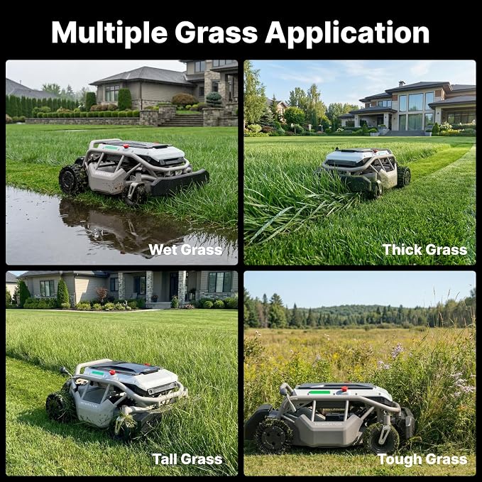 Mowrator S1 2WD 56V 12Ah Remote Control Lawn Mower, 45% (24°) Slope, Upgraded with Grip Tread Tires & Metal Hubcaps, 21" Steel Blade, 1.8–4.6" Height, Covers up to 0.75 Acre, Mulching Blade Included