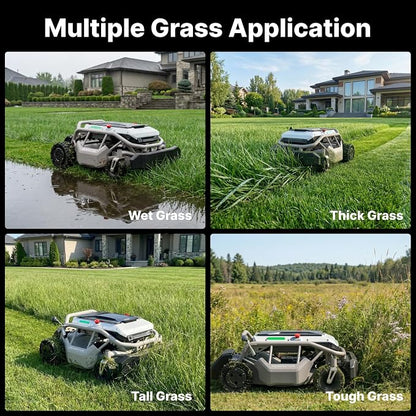 Mowrator S1 2WD 56V 12Ah Remote Control Lawn Mower, 45% (24°) Slope, Upgraded with Grip Tread Tires & Metal Hubcaps, 21" Steel Blade, 1.8–4.6" Height, Covers up to 0.75 Acre, Mulching Blade Included