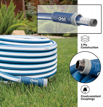 Orbit 22005 Polyfusion Garden Hose - Heavy-Duty Water Hose (50-Foot x 5/8-Inch) (Pack of 4)