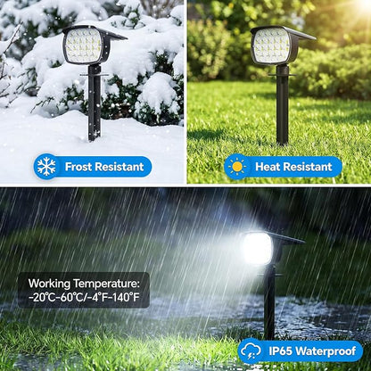 Solar Spot Lights Outdoor, 6 Pack 58 LED Solar Landscape Spotlights, Auto On/Off 3 Lighting Modes, 2-in-1 IP65 Waterproof Solar Landscape Lights for Yard Garden Pathway Tree