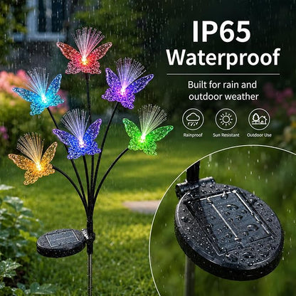 JJGoo 2 Pack Solar Garden Lights, Solar Butterfly Swaying Light for Outside, New Upgraded Outdoor Waterproof Light for Garden Patio Yard Front Porch Decor
