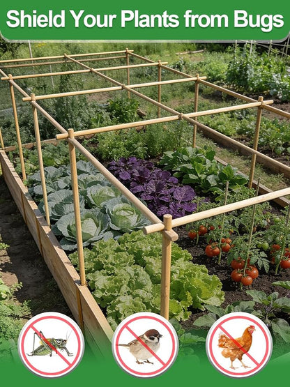 10x20ft PP Nanocomposite Garden Netting - Keep Bugs Out, Mosquito Net for Patio, Bird Barrier Mesh Screen for Balconies Outdoor Plants Vegetables Raised Beds, 33% Shade Rating