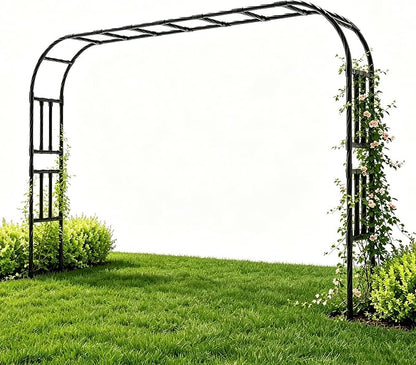 Thickened Metal Garden Arch-126(L)*94.5"(H),Garden Trellis for Climbing Plants Outdoor, Heavy Duty RustProof Iron Arbor Archway for Backyard, Patio, Lawn and Wedding Decorations(20MM Pipe)