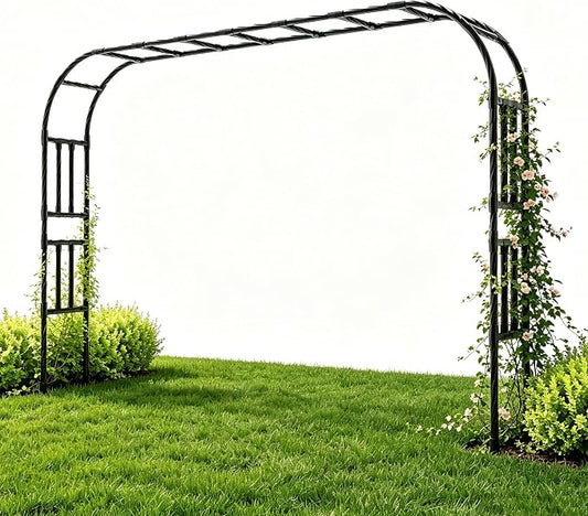 Thickened Metal Garden Arch-126(L)*94.5"(H),Garden Trellis for Climbing Plants Outdoor, Heavy Duty RustProof Iron Arbor Archway for Backyard, Patio, Lawn and Wedding Decorations(20MM Pipe)