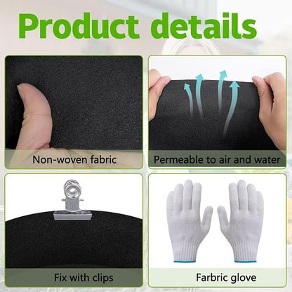2 Sets 2 x 2 x 1 ft Raised Garden Bed Liner Bag, Breathable Grow Bed Fabric Liners with Clips and Gloves, Garden Box Non Woven Bag for Outdoor Plants Growth Keep Soil Isolation (No Garden Bed)