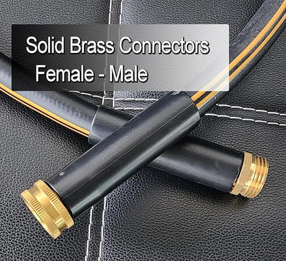 Atlantic 4 ft Female to Female Garden Hose, Black 5/8" Leader Water Hose | Perfect for Hose Reels & Dehumidifiers – with Solid Brass Connectors