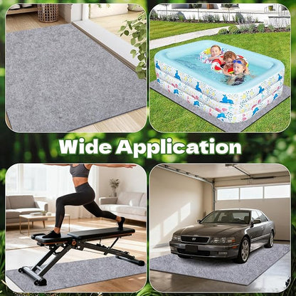 6.6 x 4 FT Outdoor Storage Shed Mat Waterproof Storage Shed Flooring Mat Thickened Soft Patio Furniture Pad Washable with Non Slip Backing Warehouse Not Included, Gray