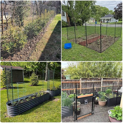 Plastic Mesh Fence 55gsm Thicker Heavy Duty Deer Fence - 4x75ft Black Plastic Fencing Roll Temporary Garden Fence Netting for Yard Protection from Deer Dog Chicken Critter Barrier, Reinforced Edges