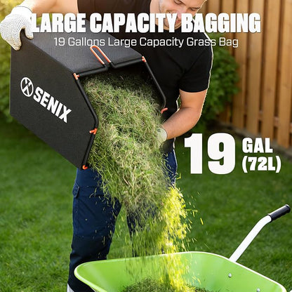 SENIX 201cc 22" 3-in-1 Variable Speed Self Propelled Gas Lawn Mower | Self Propelled Lawn Mower, 22" Self Propelled Gas Lawn Mower, 6 Height Adjustable