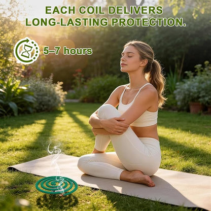 NomoBuzz Mosquito Repellent Coils for Outdoor Patio, 40 Count with 6 Metal Stands, Citronella & Lemongrass Plant-Based Mosquito Coils, DEET-Free, Long Lasting 5–7 Hours