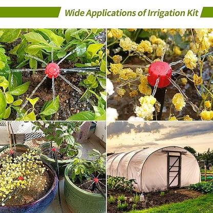 50 pcs Drip Irrigation Emitters Drip Emitters for 1/4" Drip Irrigation Tubing Adjustable 360 Degree Water Flow Irrigation Drip Heads Drip Irrigation Spray Emitters for Plant Watering System