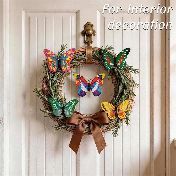 30PCS Luminous Butterfly Garden Decor Butterfly Stakes for Garden Favors | 3D Waterproof Reusable Artificial Butterflies for Flower Arrangements Outdoor Indoor Spring Garden Decor
