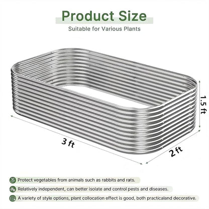 2 Pack Tall Galvanized Raised Garden Bed Outdoor, Metal Garden Bed for Vegetables, Above Ground Garden Box for Flower, Steel Raised Beds for Gardening - 3x2ft