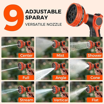NEO-TEC No-Drill Ground-Mounted Retractable Garden Hose Reel 82 ft x 1/2 Inch, Freestanding 360° Swivel Water Hose with Any-Length Lock & Slow Return for Large Yard & Lawn