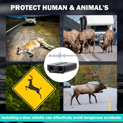 Deer Whistles for Car - Deer Horn for Vehicles, Trunks, Motorcycle, SUV, Deer deterrent Warning Devices Animal Alert for Cars with Extra Tapes（2 Pack）