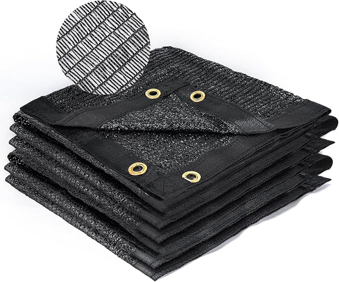 Kesfitt 50% Shade Cloth 20x48 ft, Breathable HDPE Mesh Sun Shade Tarp for Garden & Greenhouse, UV Resistant Outdoor Shade Fabric with Copper Grommets for Plants, Patio, Yard
