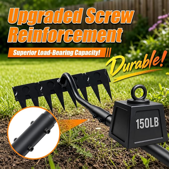 Weeding Rake, 11" Wide Manual Weeder Tool with Sharp Blade, 70" Heavy Duty Weed Puller Tool Stand Weed Remover Gardening Hand Tool for Lawn, Yard, Patio and Backyard, Weeding Loosening Soil