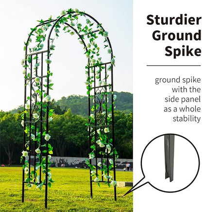 Metal Pergola Arbor, 100" H x 45" W Garden Arch Archway for Wedding Ceremony Party Curved Iron Plants Trellis Stand Use for Outdoor Garden Climbing Plants