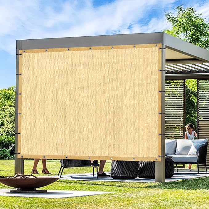 Artpuch Outdoor Pergola Shade Cover 4' X 6' Sun Shade Cloth with Grommets, 90% UV Protection Canopy Patio Privacy Screen (Customized Available) GN107, Wheat