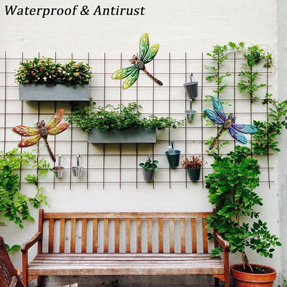 Metal Dragonfly Wall Art, Metal Indoor Outdoor Fence Wall Decor | BVLFOOK Wall Art for Living Room Bedroom, 9 Inch 3 Pack, Hand-made Vibrant Ornament Sculpture for Patio Balcony
