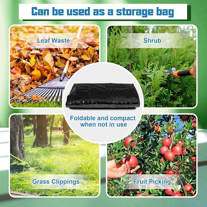 MyLifeUNIT Compost Bins Outdoor, Composting Bin for Outside Garden, Reusable Garden Yard Waste Bag, 34 Gallons (1 Pack, Black)