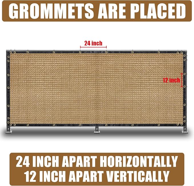 Sand 4FT X 50FT Outdoor Privacy Screen Fence & Mesh Shade Net Cover, Ideal for Garden and Backyard - Enhances Privacy for Fencing & Chain Link, Perfect for Patio Privacy Wall, Slats，Freestanding