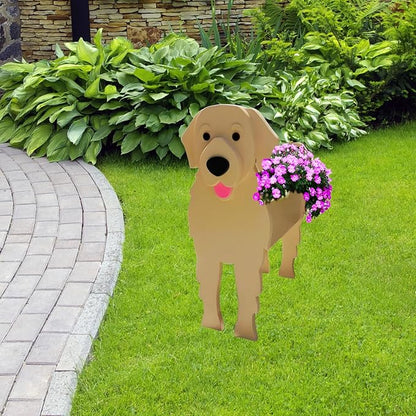 Golden Retriever Dog Planter Pots, 9.84 x 8.66 x 17 Inches | Large Dog Flower Pot, Cute Animal Shaped Plant Pot, Gifts for Women & Pet Lovers, Indoor Outdoor Garden Home Office Decor