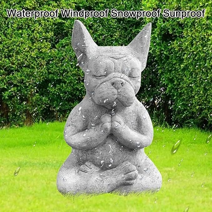 Meditating Dog Statue Buddha - Dog Statue Zen Yoga Relaxed Pose Buddha Meditation Figurine for Flower Beds Indoor Outdoor Lawn Garden Decor Sculpture Home Furnishings