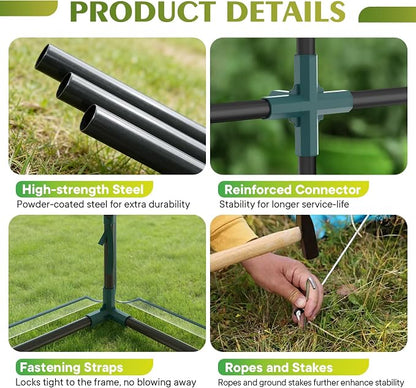 NEWBULIG Walk-in Greenhouse 56.3"x56.3"x76.7" Outdoor, Portable Greenhouse Kit with Thick PVC Cover & Roll-Up Zipper Door, Sturdy Steel Frame for Backyard, Patio, Garden, Clear