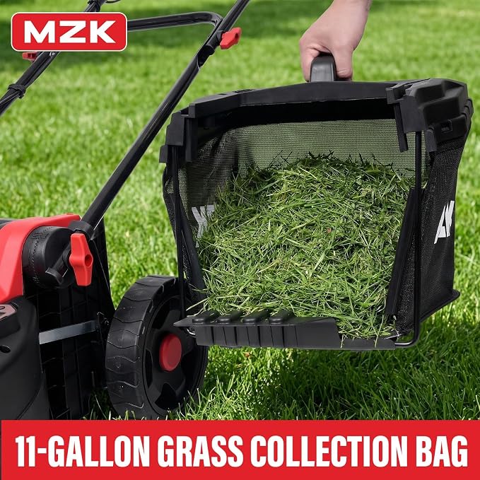 MZK 40V 16" Electric Lawn Mower, 2-in-1 Brushless Cordless Lawn Mower, Walk-Behind Push Mowers with 5-Position Height Adjustment, 2 x 4.0Ah Batteries & Charger Included, LM16I5H
