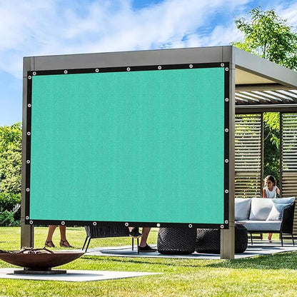 Artpuch Outdoor Pergola Shade Cover 8' X 14' Sun Shade Cloth with Grommets, 90% UV Protection Canopy Patio Privacy Screen (Customized Available) GN107, Turquoise