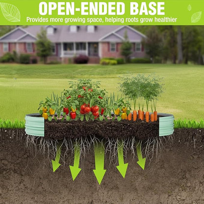 WORKPRO 2PK 8x4x1ft Outdoor Galvanized Raised Garden Bed, Easy Assembly Planter Raised Beds for Vegetable, Flowers, Herbs, Light Green